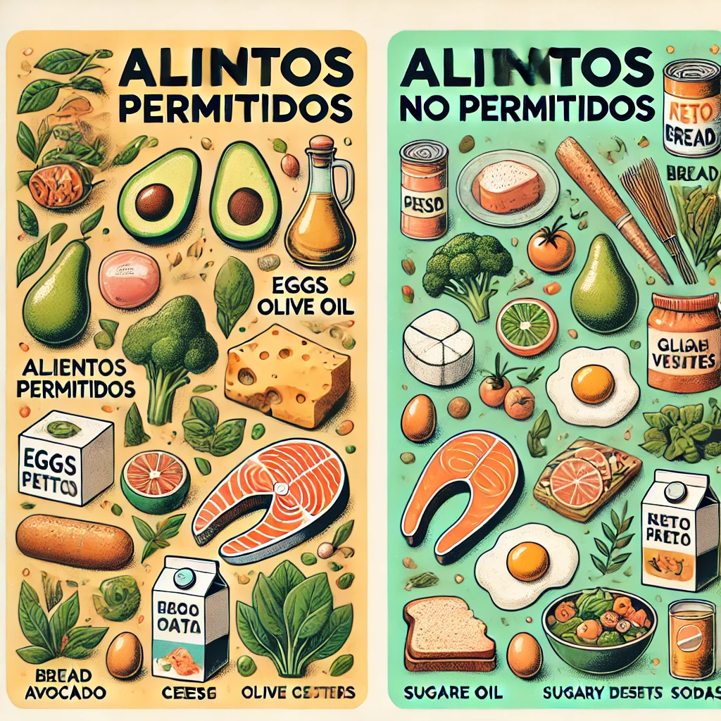 Alimentos permitidos y alimentos prohibidos en la Dieta Keto